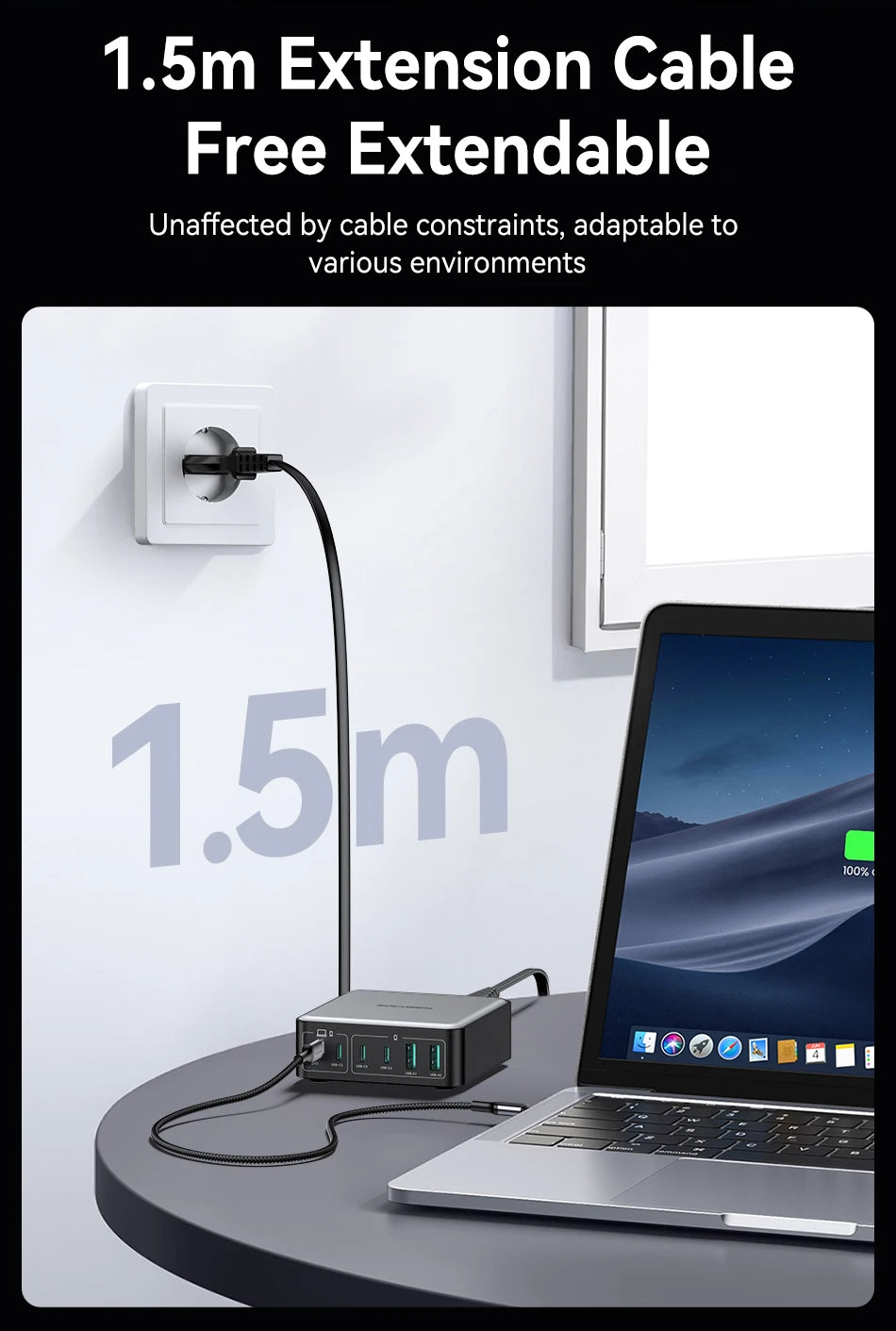 1-Rocoren 200W GaN Charger 6-ports Desktop Fast Charging USB Type C Charger Portable Power Station For iPhone 16 Pro Max Xiaomi 14