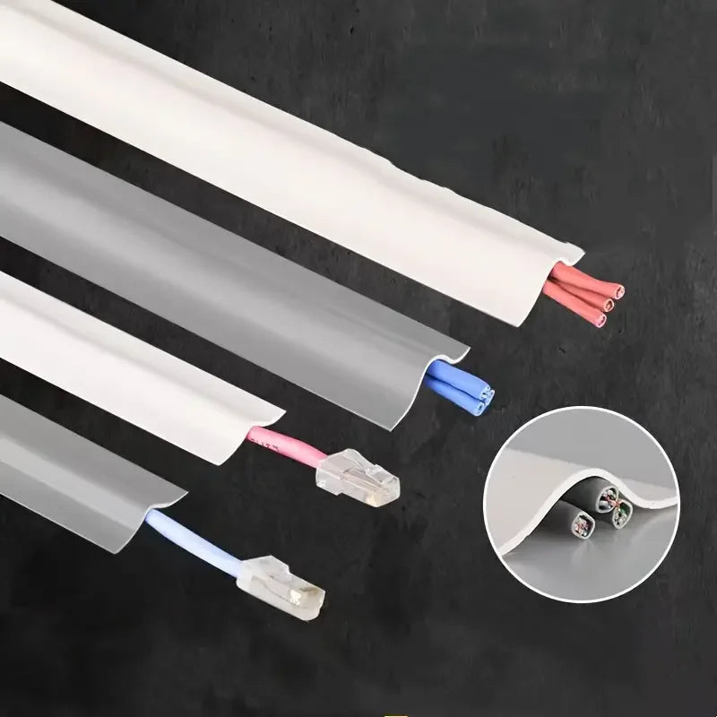 Cable Protector Self-Adhesive PVC Wire Protection Strip Insulation Cord Protection Cover Wear Resistant Prevent Trip Organizers