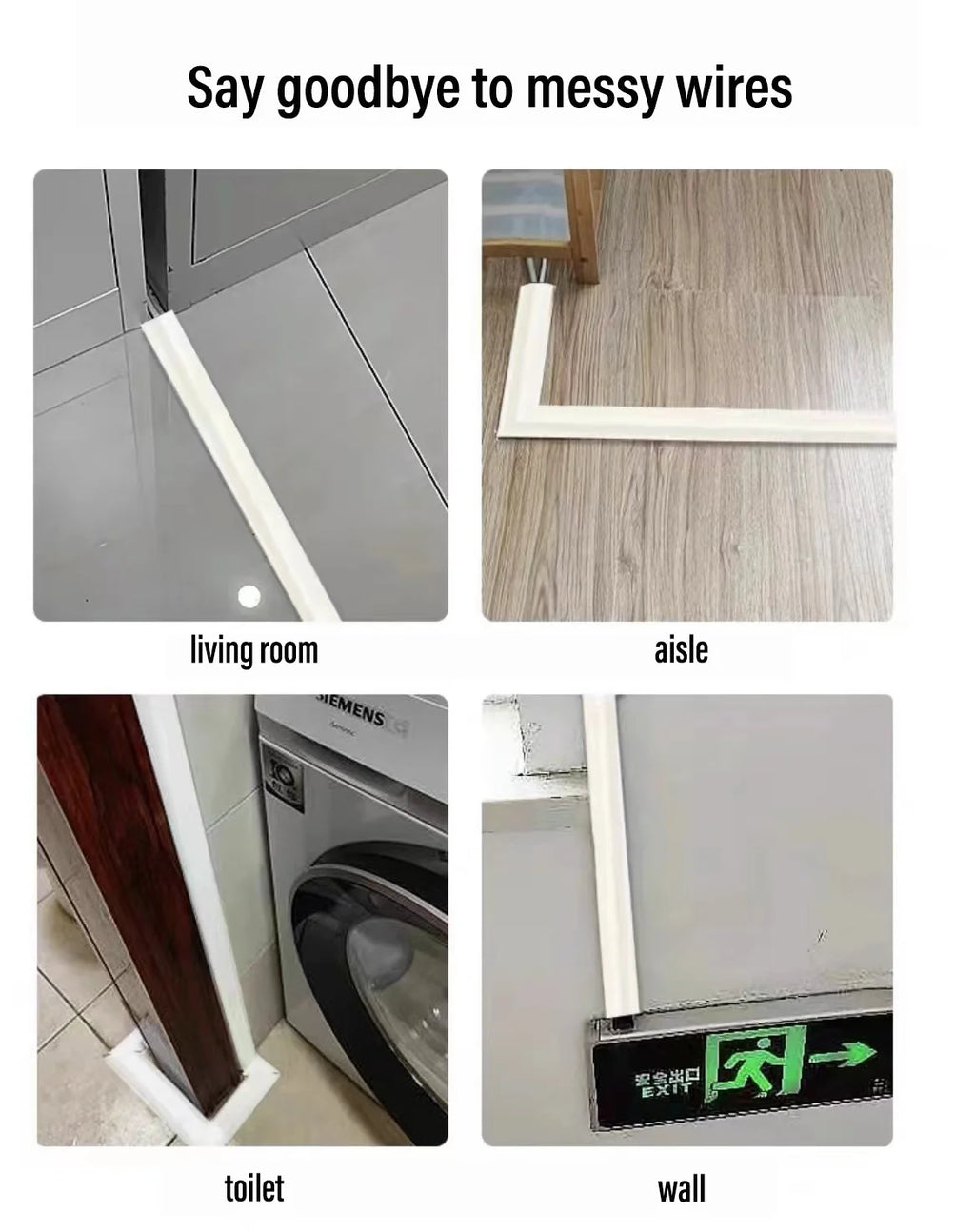 Cable Protector Self-Adhesive PVC Wire Protection Strip Insulation Cord Protection Cover Wear Resistant Prevent Trip Organizers