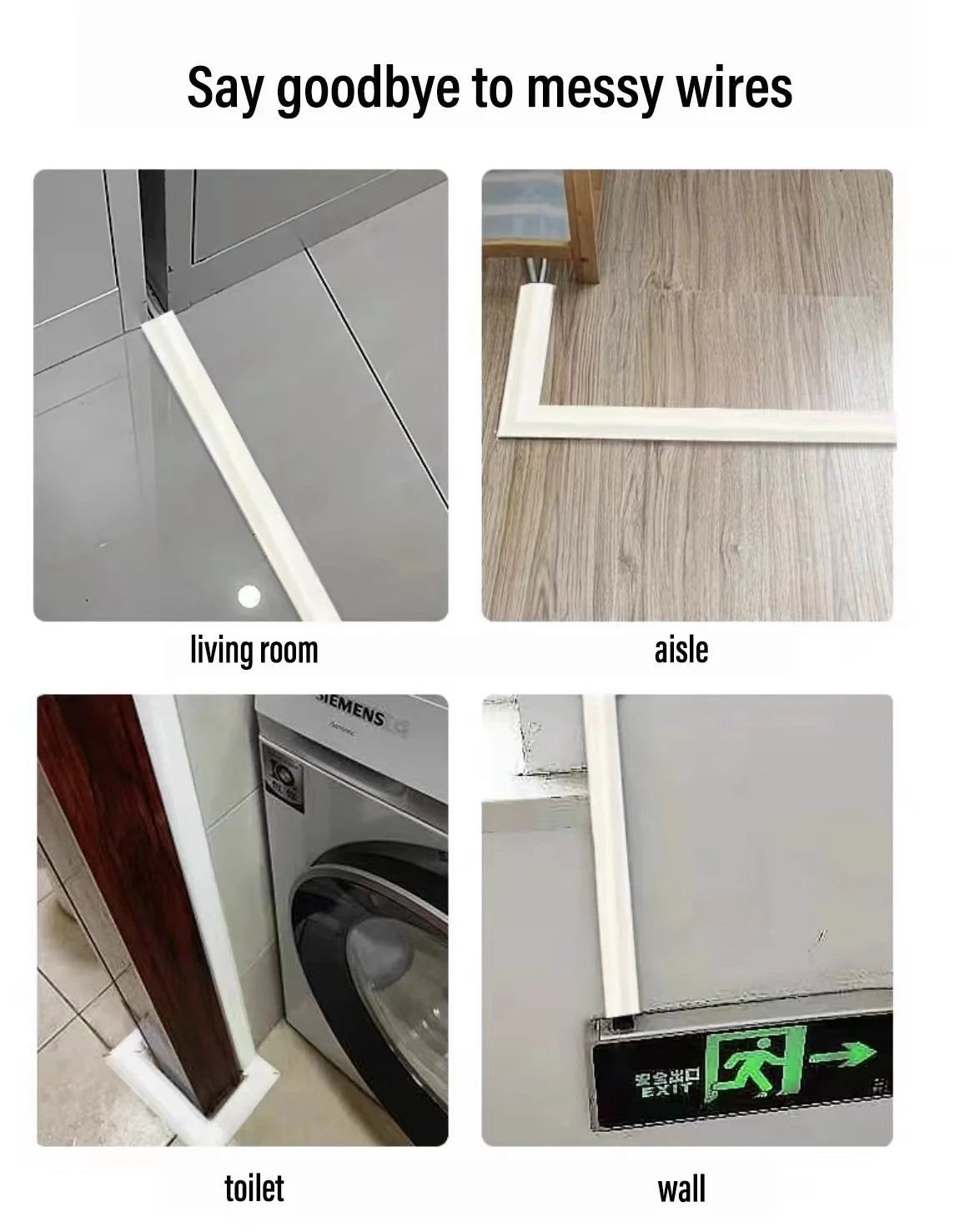 Cable Protector Self-Adhesive PVC Wire Protection Strip Insulation Cord Protection Cover Wear Resistant Prevent Trip Organizers