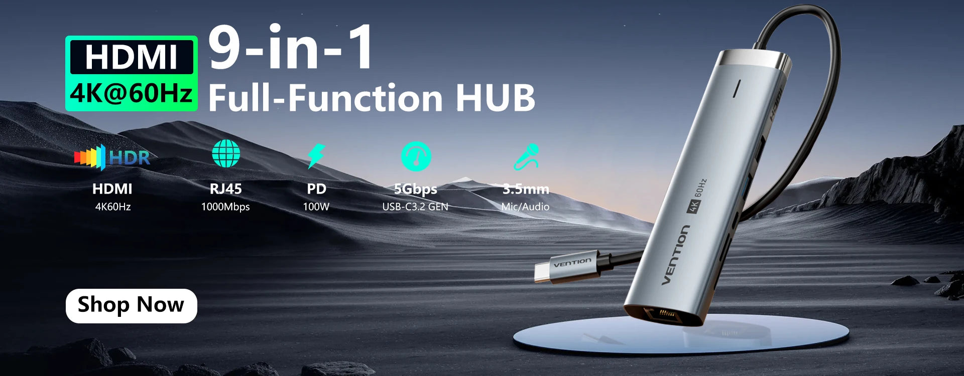 Vention New USB 3.2 Gen2 HUB 5 Ports Splitter 10Gbps USB A Type C HUB Multiport Adapter Laptop Expansion Desktop PC Accessories
