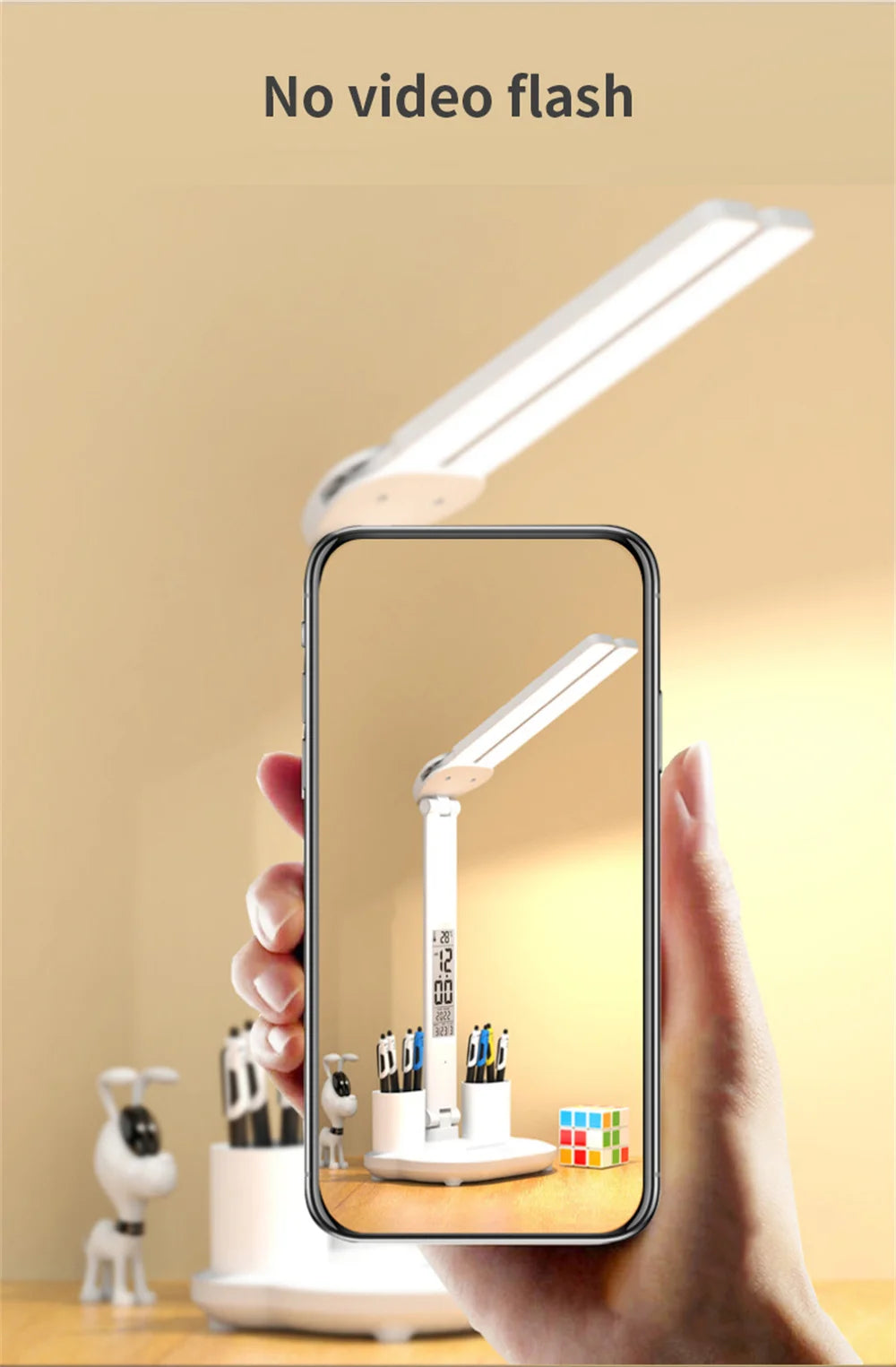 LED USB Dimmable Touch Foldable Table Lamp (Calendar, Clock & Temperature)