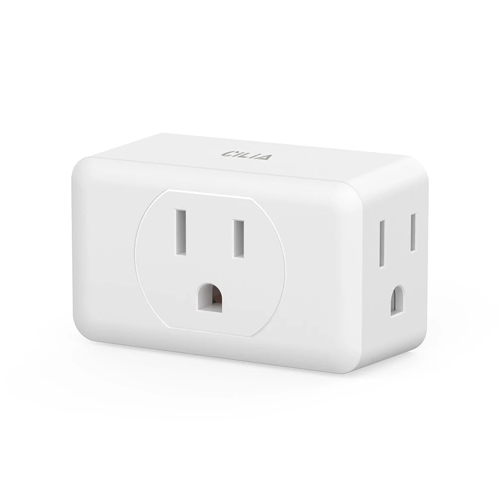 1-CILIA 3-Outlet US Plug Extender – Compact Wall Adapter for Travel, Home & Office