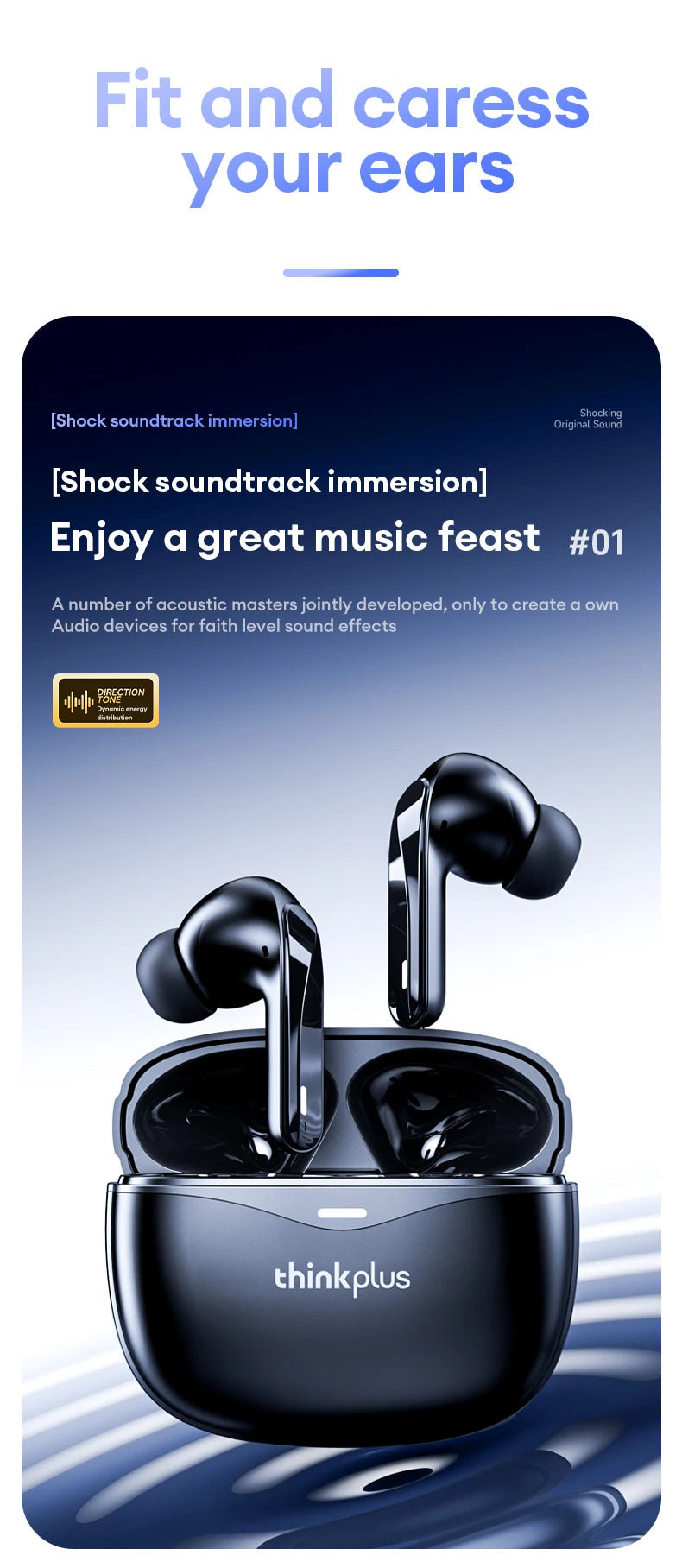Original Lenovo XT52 Wireless Earphones TWS 5.4 Bluetooth Headphone HIFI Stereo Call Music Noise Reduction Earbuds Sport Headset