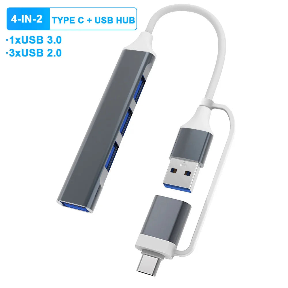 4-8-IN-2 USB HUB 3.0 USB C HUB Dock Station 5Gbps High Speed Transmission USB Splitter Type C to USB OTG Adapter For Macbook Pro