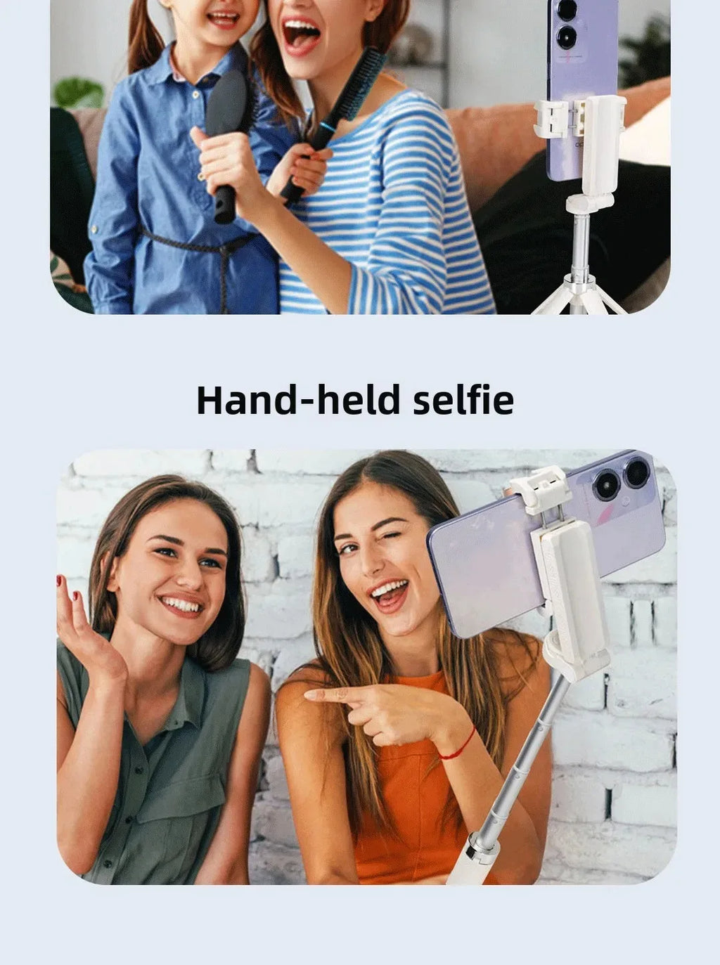 4-Super Mini Selfie Stick Portable Phone Holder Shooting Aid Versatile Integrated Design Bluetooth Remote For Live Broadcas
