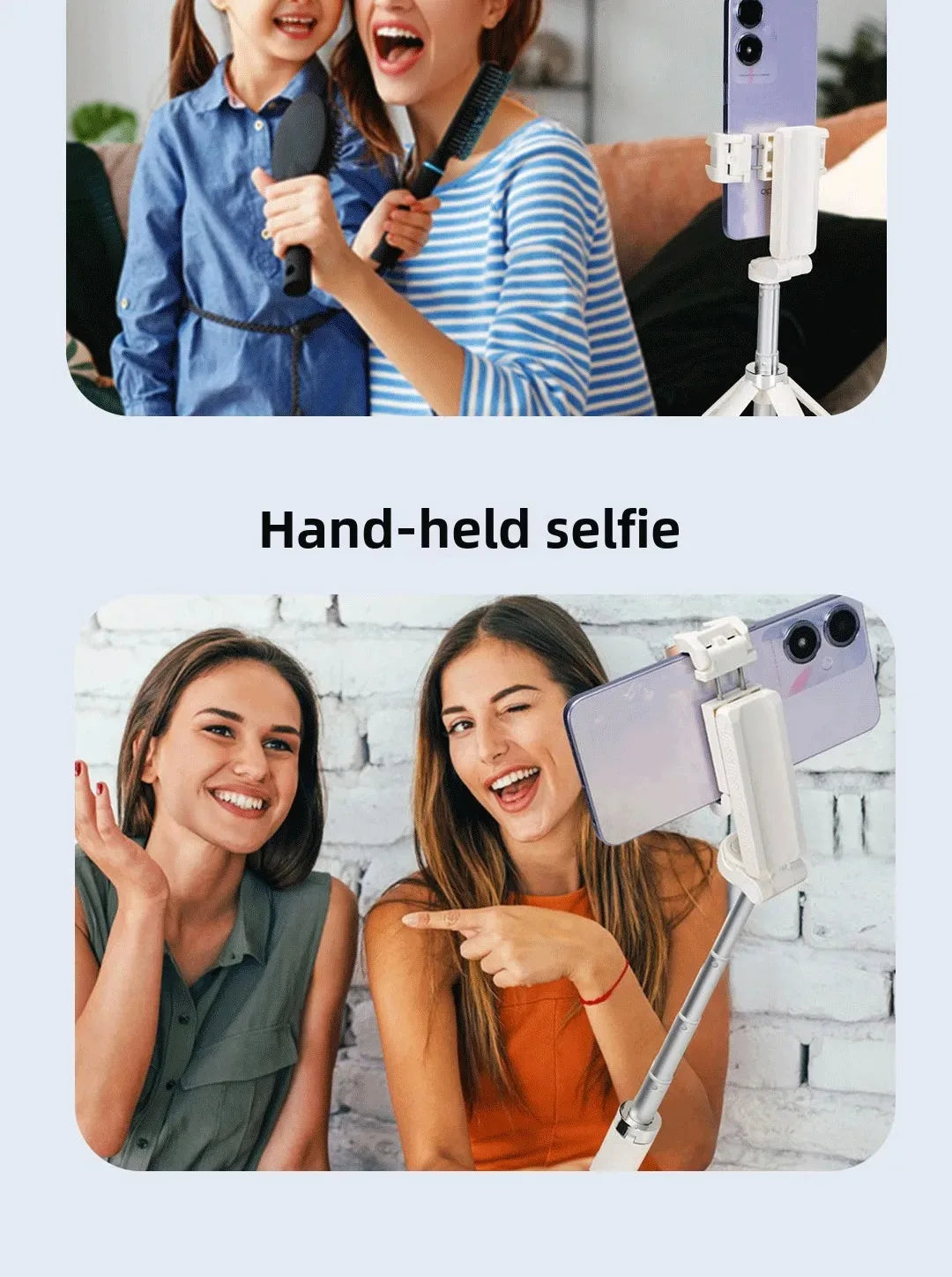 4-Super Mini Selfie Stick Portable Phone Holder Shooting Aid Versatile Integrated Design Bluetooth Remote For Live Broadcas