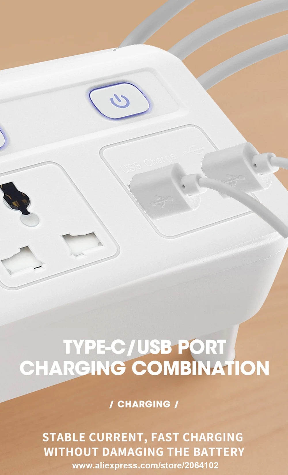 1-EU UK Plug Universal Outlet Power Strip Multitap AC Separate Control Wall Socket With USB Fast Charge Multiprise Plug Adapter