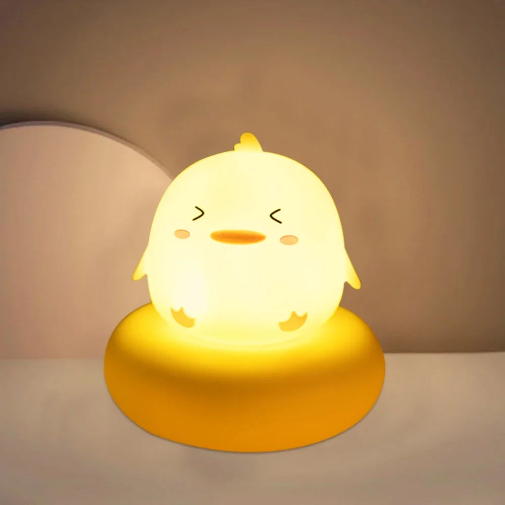 Cute Animal Night Light | Novelty 3-Level Dimmable Nursery Nightlight | USB Rechargeable Table Lamp for Breastfeeding, Toddler, Baby