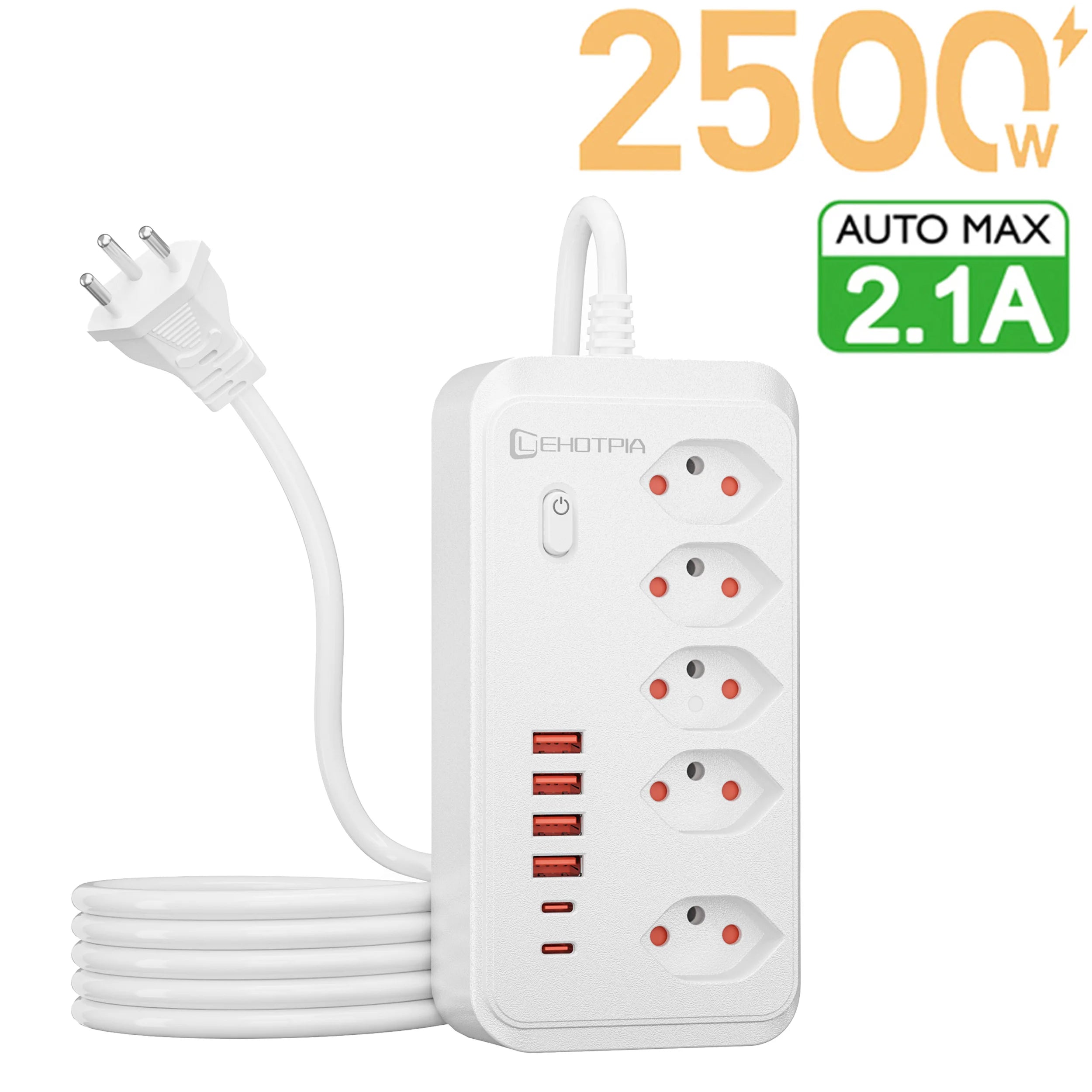 1-Switzerland AC Plug Wall Mounted Socket 1.8M Extension Cord Power Strip Outlets Network Adapter With USB C Ports Phone Chargeing