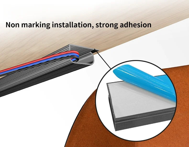 PVC Waterproof Cable Management Accessories J Channel Desk Cable Organizer Wiring Ducts Cable Protecter Under Desk Tv Background