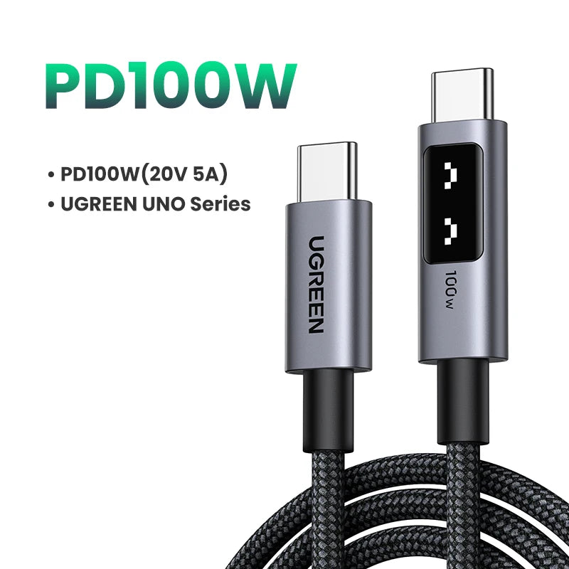 UGREEN UNO PD100W Fast Charge USB C Cable for iPhone 17 16 15 Type C to Type C Data Cord for Samsung Xiaomi MacBook Charge Cable