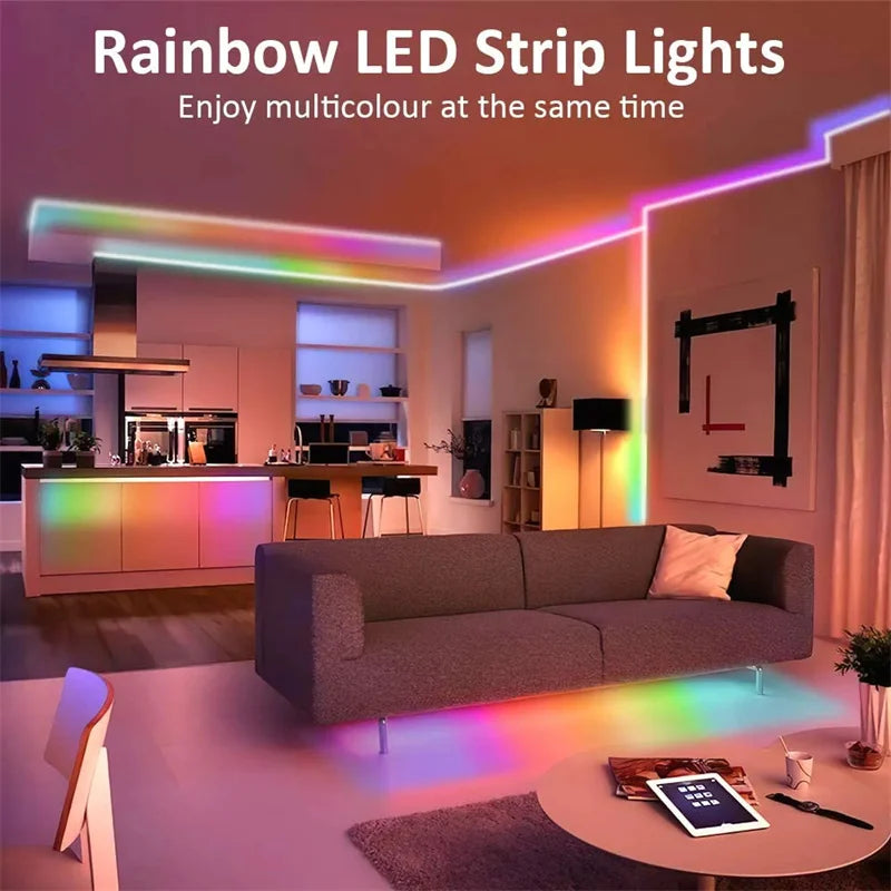 RGBIC Neon Strip Light Bluetooth Neon Led Strip Lights Smart 1M 2M 3M 5M Waterproof RGBIC Flex Ribbon Led Tape Music Sync