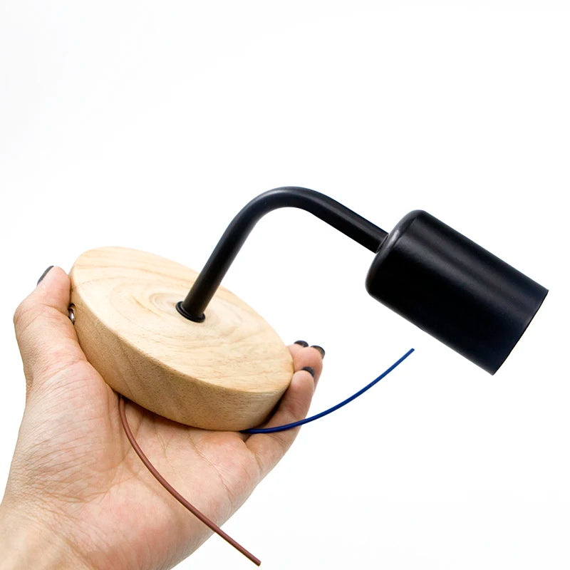 Retro Wood Wall Lamp E27 (Industrial Loft, 85–265 V)