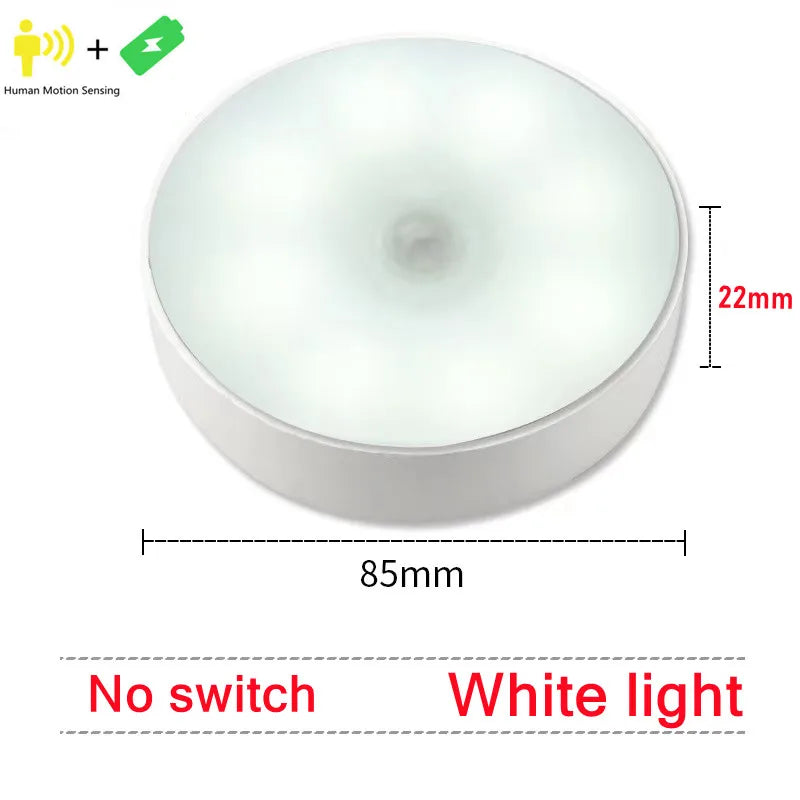 PIR Motion Sensor USB Rechargeable LED Night Light – Portable 2-in-1