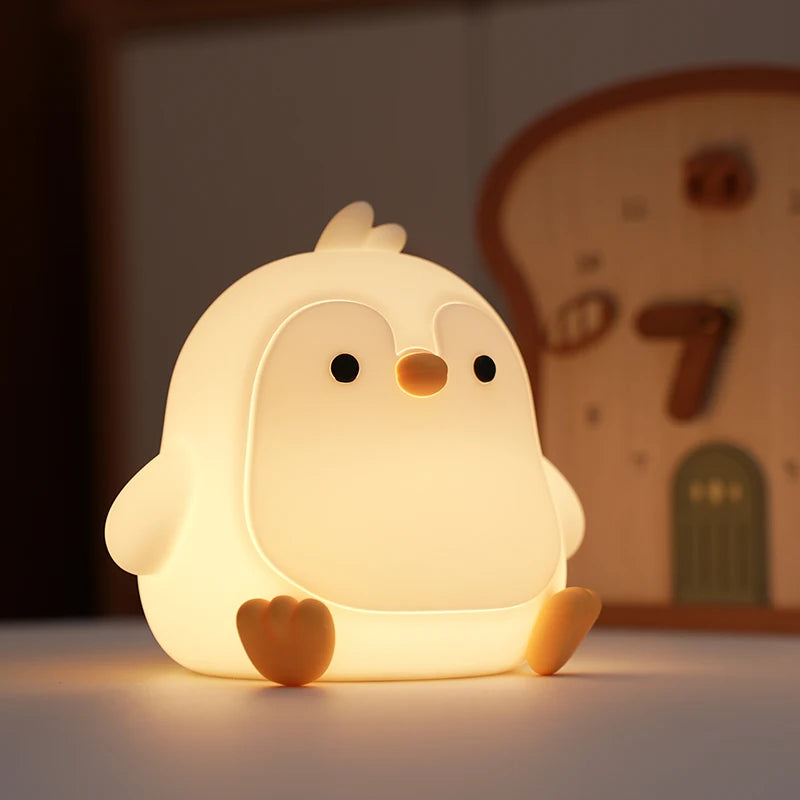 Novelty Animal Silicone Night Light Fox Rabbit Nursery Nightlight Rechargeable Timing Touch Sensor Bedside Table Lamp For Room
