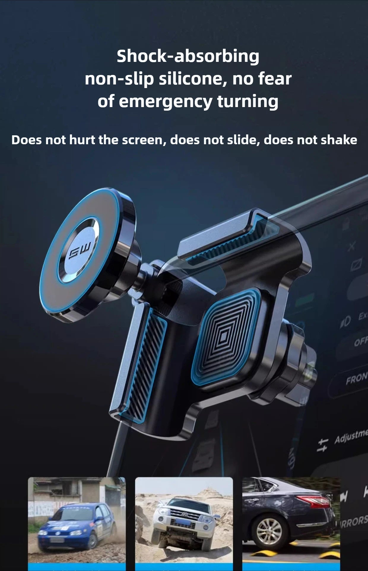 Magnetic Car Phone Holder for Tesla Model 3/Y/X/S Car Display Screen Side 360 Degree Rotation Car Mount for IPhone 12 13 14 15