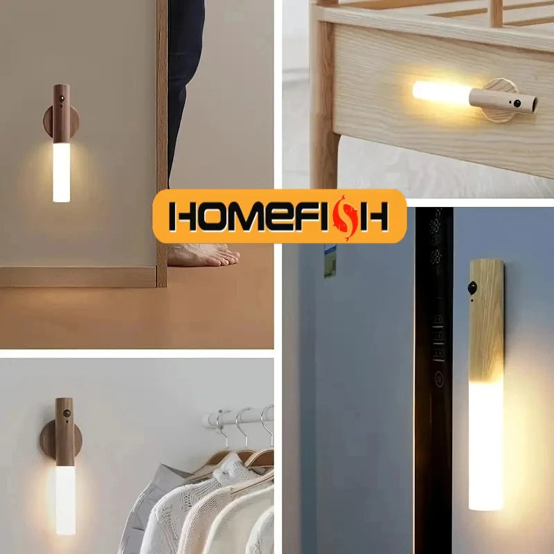 Intelligent Human Body Induction LED Night Light – USB Rechargeable Wall Lamp