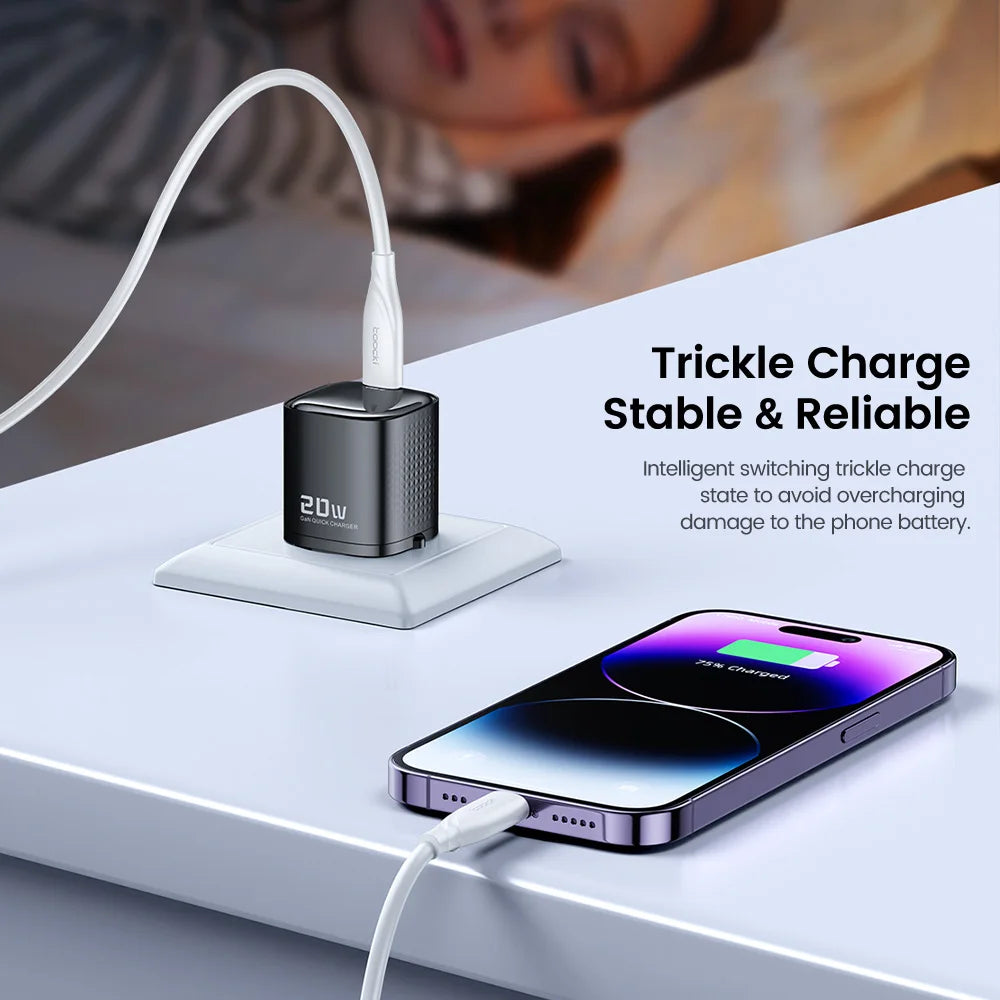 4-Toocki PD 20W USB C Charger Quick Charge QC3.0 Fast Type C Charger for iPhone 15 14 13 12 11 Pro Max iPad Portable USB C Charger