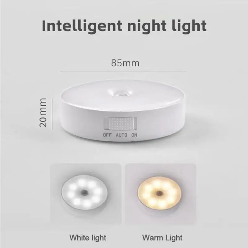 2-LED Smart Human Body Sensor Night Lamp Emergency Automatic Lighting USB Charging Wireless Magentic Suction Use Night Light