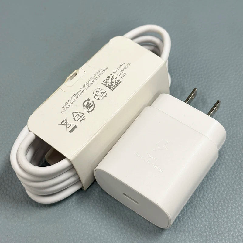 Original Samsung 25w Super Fast Charger PD Type C EU US Adapter Galaxy S25 S24 S23 S22 A56 A55 A26 A05s A54 A16 Z Fold Z Flip 6