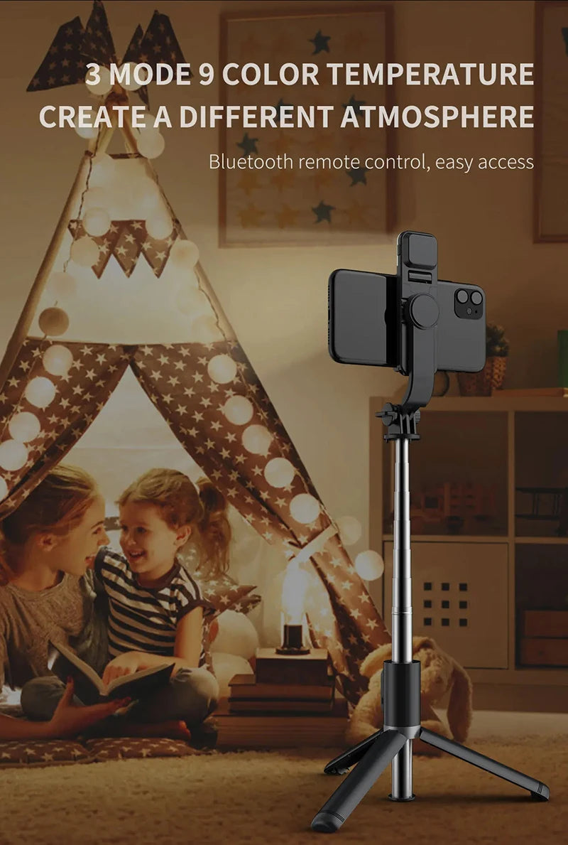 Xiaomi Selfie Stick 1m with Wireless Bluetooth LED Fill Light Extended Tripod with Remote Shutter for Android IOS Cellphone