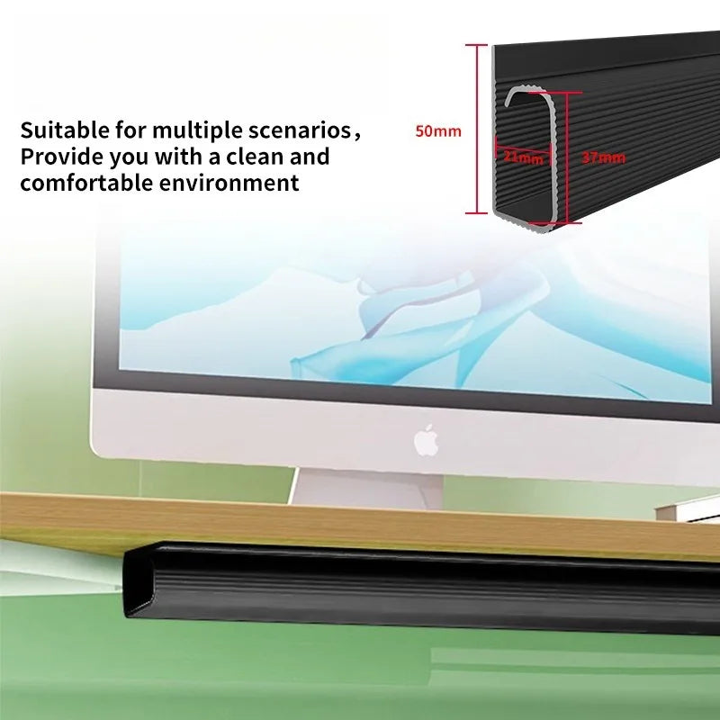 PVC Waterproof Cable Management Accessories J Channel Desk Cable Organizer Wiring Ducts Cable Protecter Under Desk Tv Background