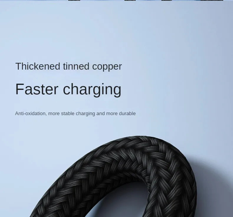3 in 1 USB Charge Cable 3 Type-C 3 Micro USB Spliter Cord Fast Charging 5A For Mobile Phone Power Bank Charging Together 1.2m