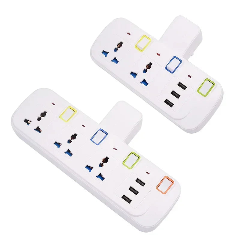 1-UK EU US Plug Multicontact Electrical Socket with 3 USB Ports Wireless Wall Power Strip Universal Outlets Converter Adapter