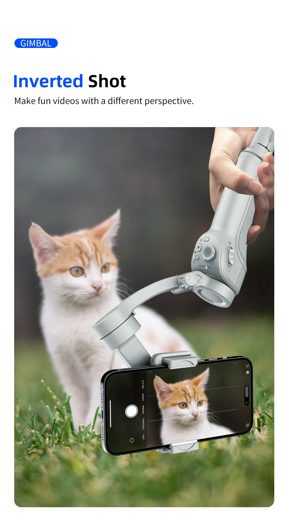 M01 3-Axis Smart Gimbal Handheld Stabilizer Selfie Tripod with Fill Light for Smartphone Anti Shake Foldable for Xiaomi iPhone