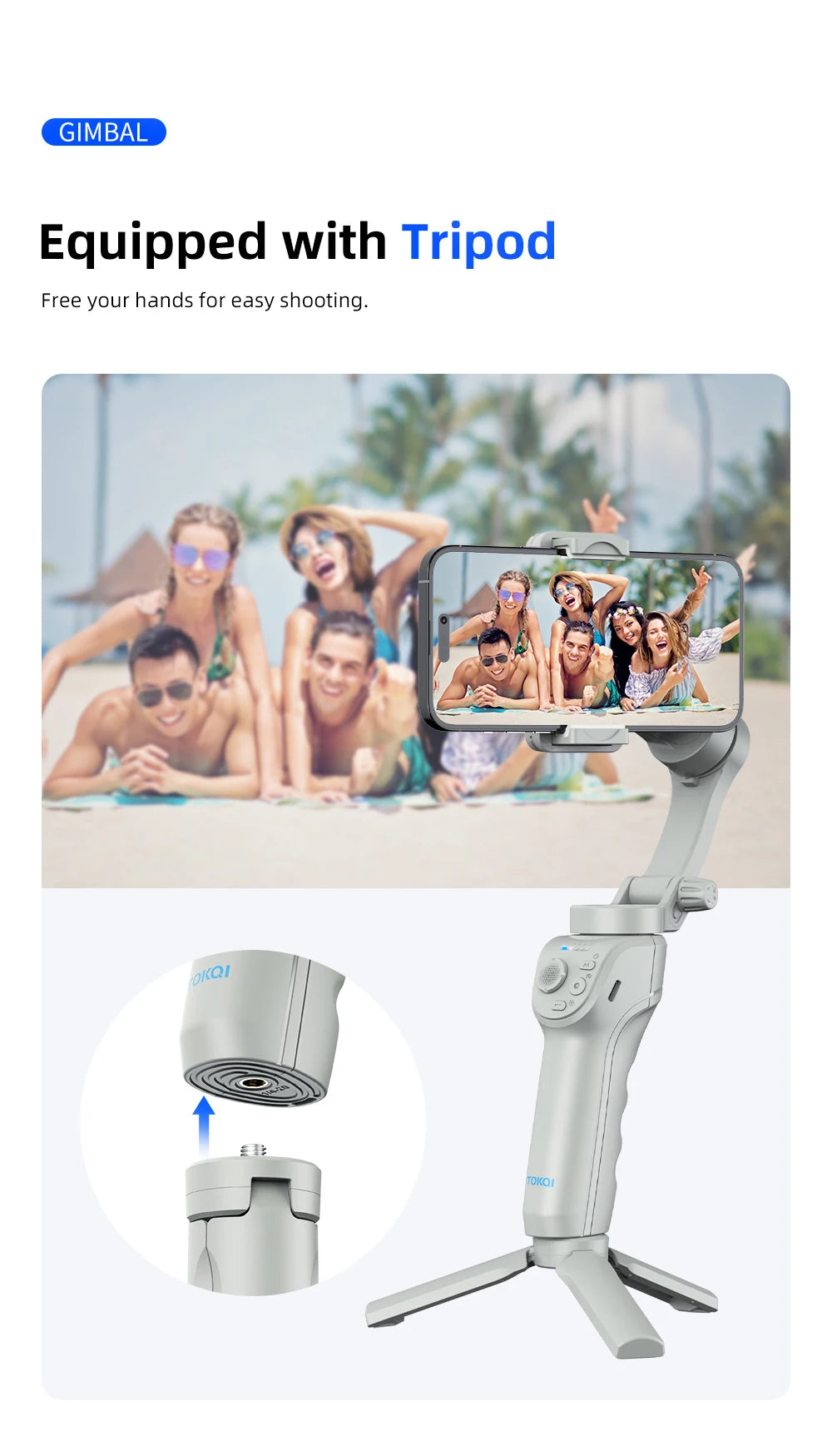 M01 3-Axis Smart Gimbal Handheld Stabilizer Selfie Tripod with Fill Light for Smartphone Anti Shake Foldable for Xiaomi iPhone