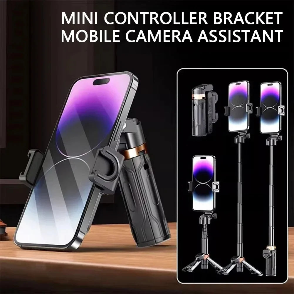 4-Super Mini Selfie Stick Portable Phone Holder Shooting Aid Versatile Integrated Design Bluetooth Remote For Live Broadcas
