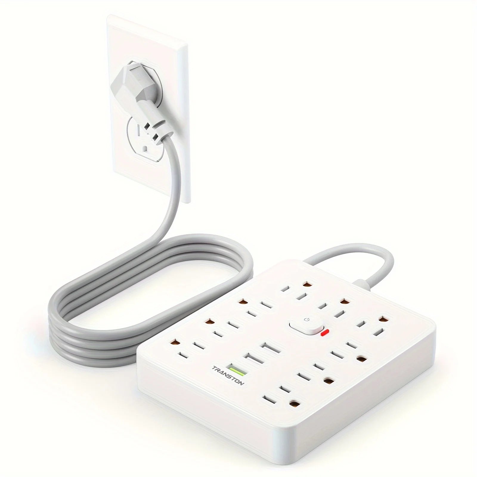 US Power Strip with AC Outlets & Fast-Charge USB-C Ports – Extension Cord (5 ft/10 ft)