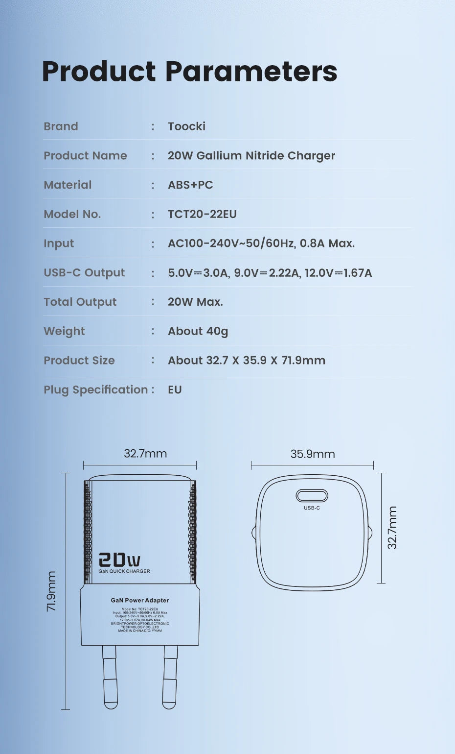 4-Toocki PD 20W USB C Charger Quick Charge QC3.0 Fast Type C Charger for iPhone 15 14 13 12 11 Pro Max iPad Portable USB C Charger