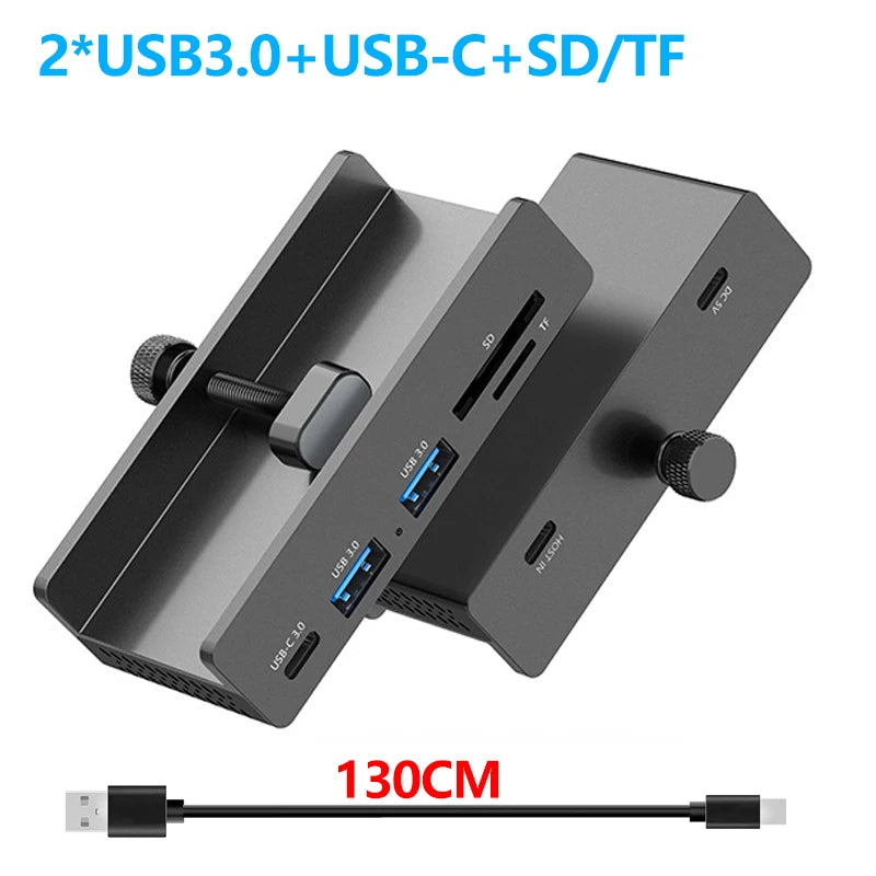 10Gbps HUB USB3.2/3.0/2.0 Splitter Adapter Universal External Multi Clip Dock For iMac Macbook Lenovo Desktop PC Accessories