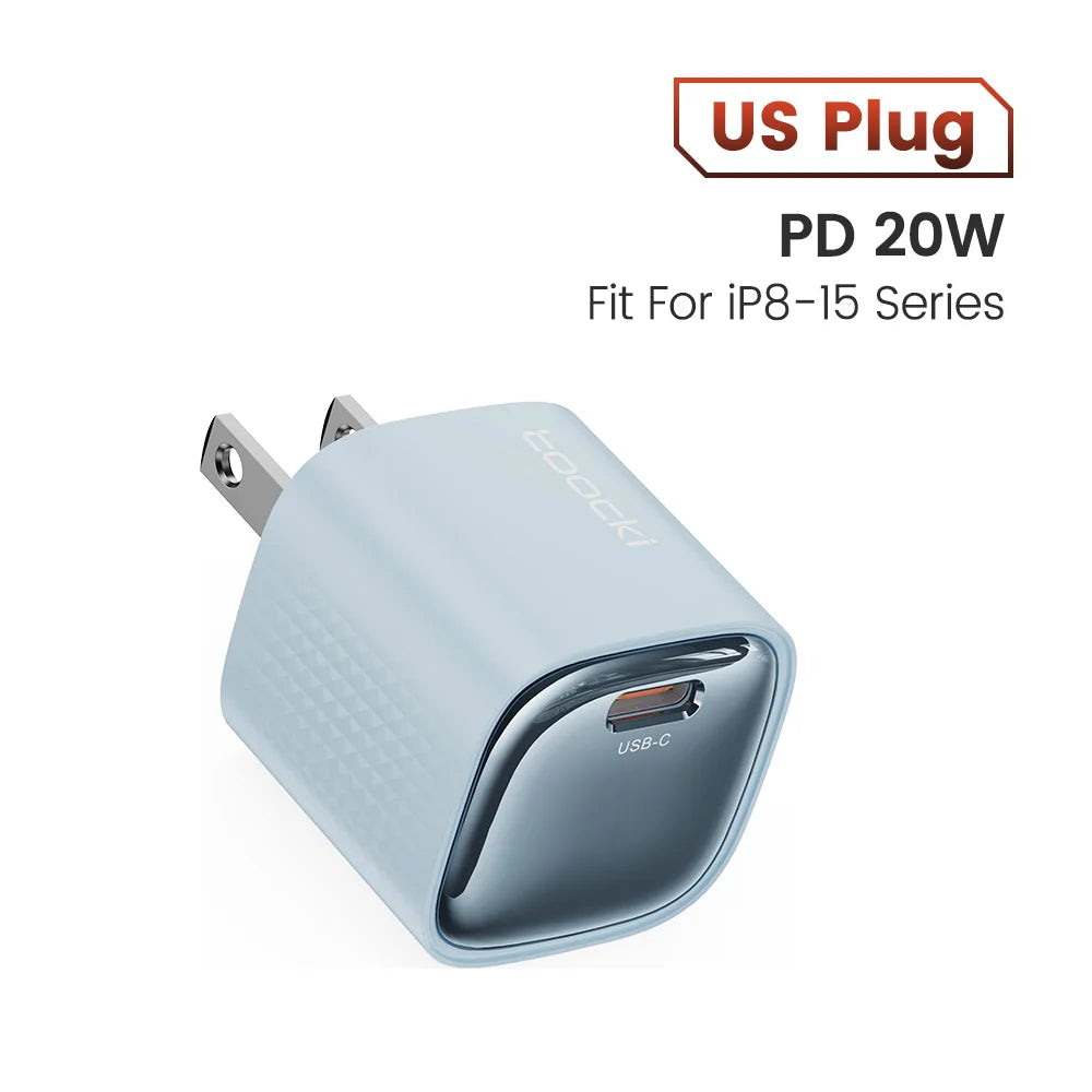 4-Toocki PD 20W USB C Charger Quick Charge QC3.0 Fast Type C Charger for iPhone 15 14 13 12 11 Pro Max iPad Portable USB C Charger