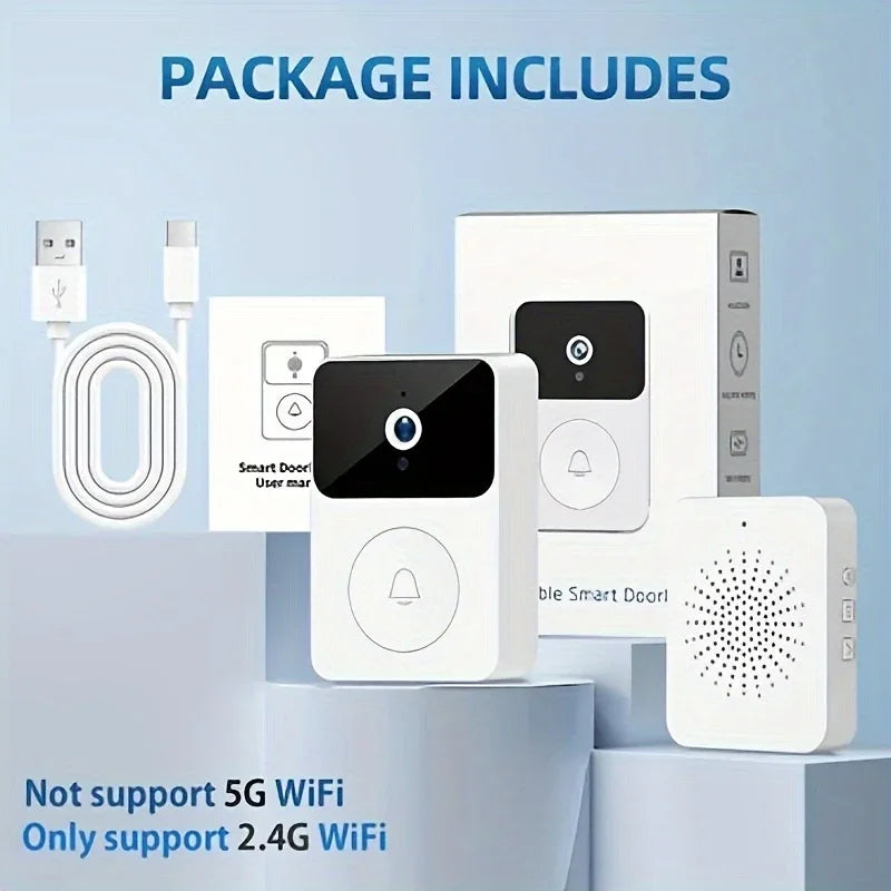 Doorbell Smart Home Door Bell Wireless Rechargeable Battery Outdoor HD Camera Two Way Audio Visual phone monitoring Doorbell