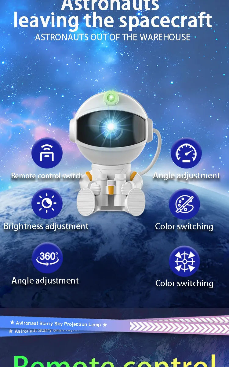 Astronaut Projector Galaxy Starry Night Lights for Bedroom LED Nebula Lamp Decoration Child Adult Holiday Gift