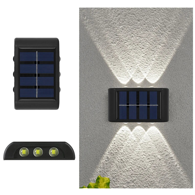 2-Solar LED Light, Outdoor Waterproof Wall Lamp, Dusk to Dawn Fence Lighting for Summer Garden Yard Porch Walkway Camping Home Dec