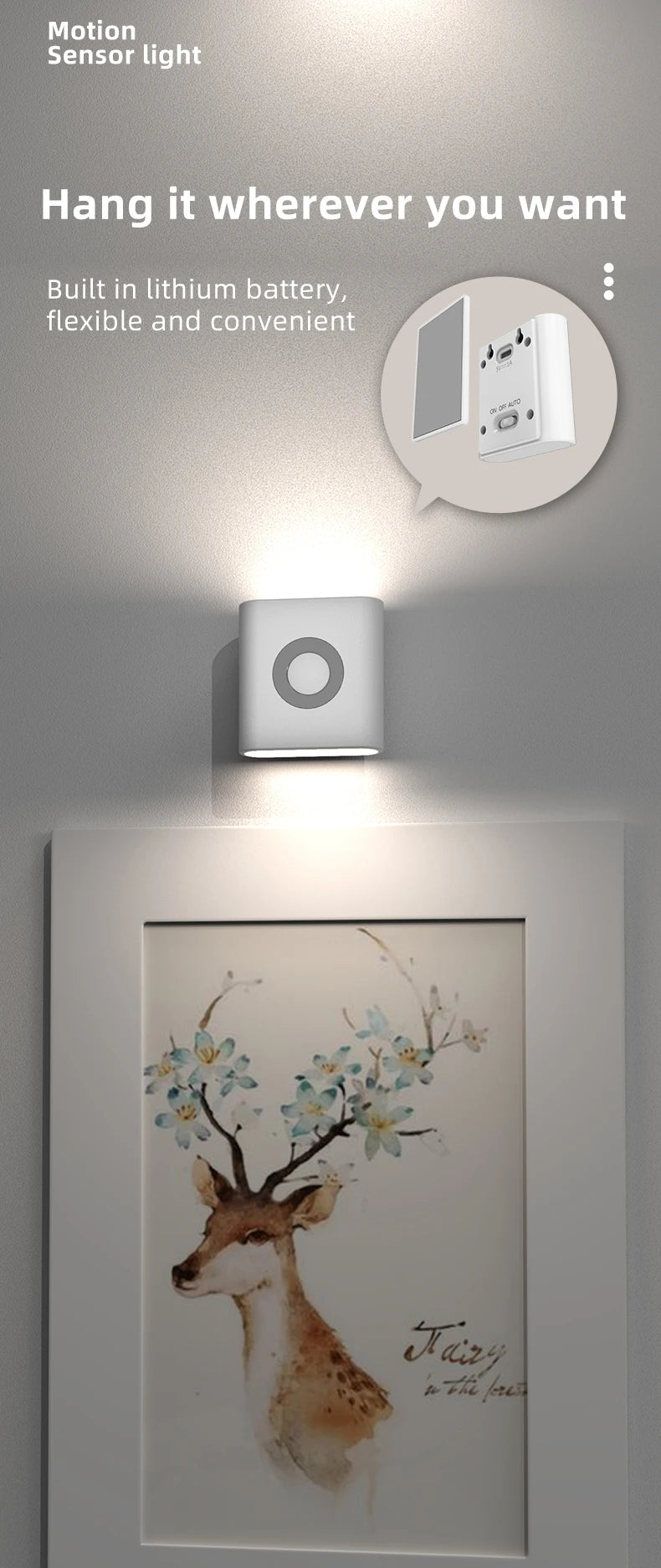 GGbingo Rechargeable Smart Home LED Night Light with Motion Sensor