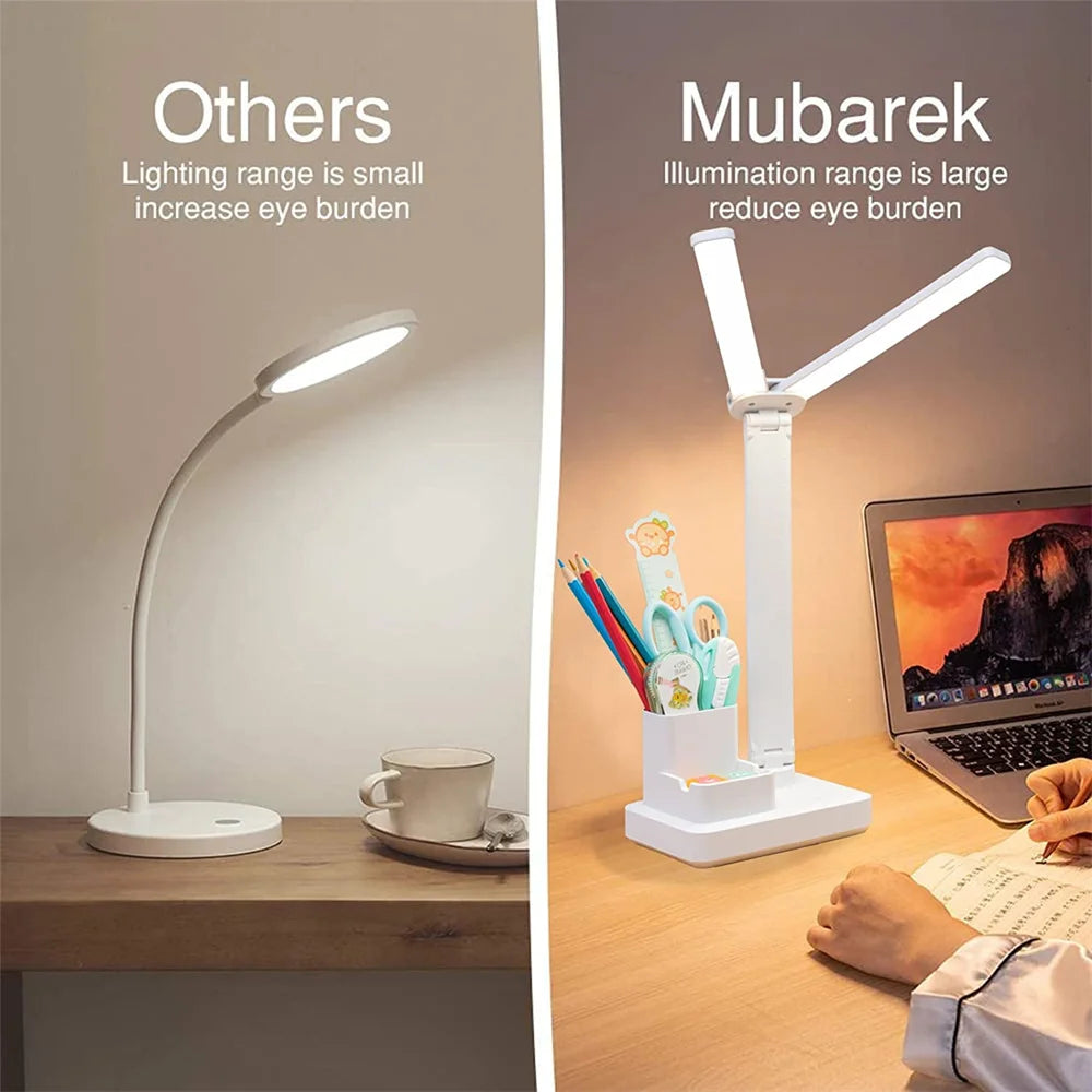 LED USB Dimmable Touch Foldable Table Lamp (Calendar, Clock & Temperature)