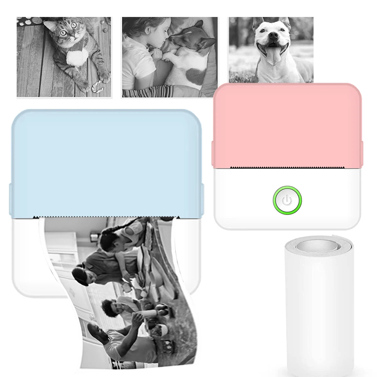 KGG Mini Thermal Printer Bluetooth Wireless Inkless Photo Printing Note Label Sticker Pocket Portable Printer for Home Office.
