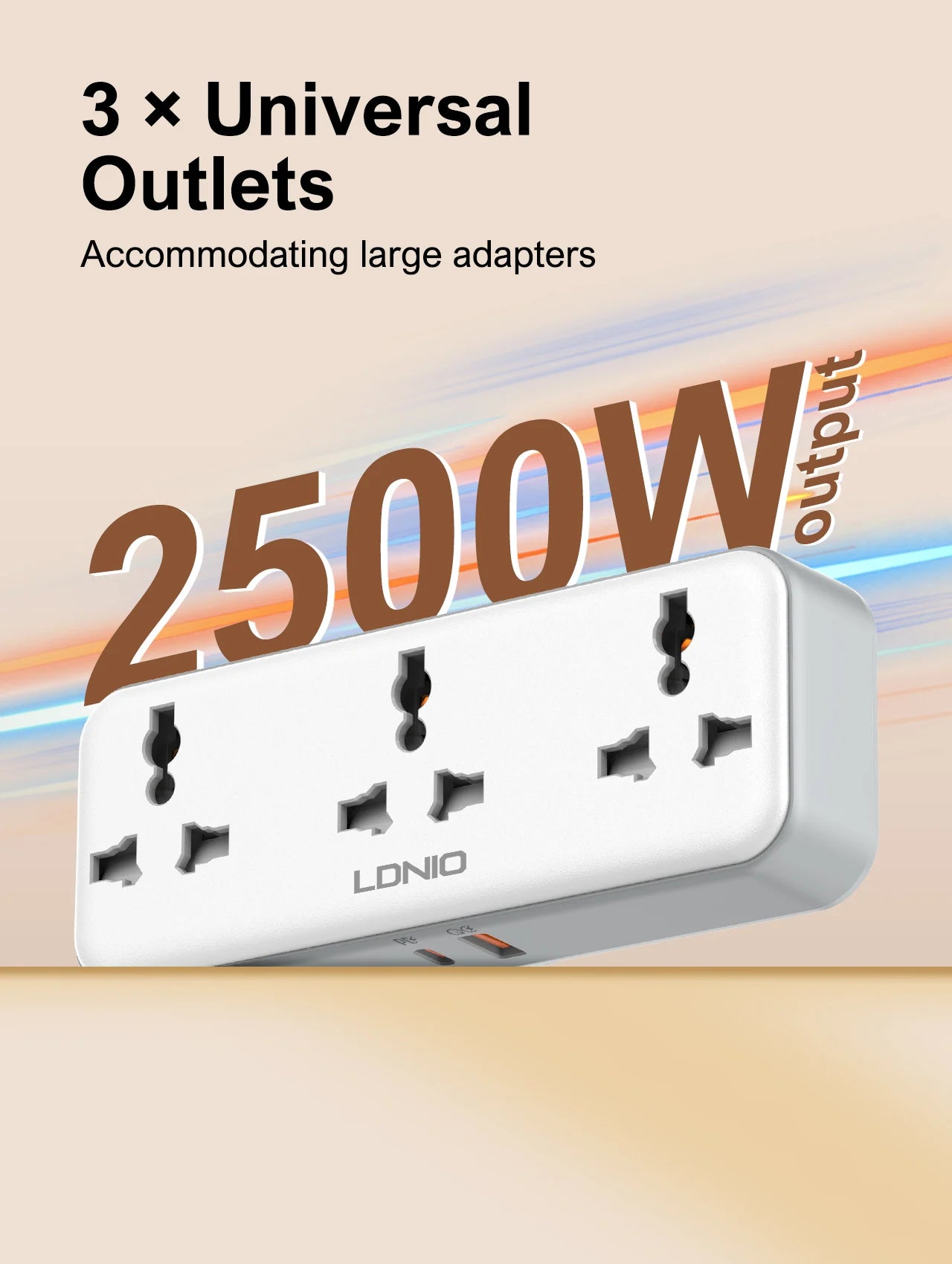 US UK EU Plug Outlet 3 Sockets Multitap Wall Power Strip Electrical Socket USB A  USB C Port No Extension Cord  Rotatable Plug