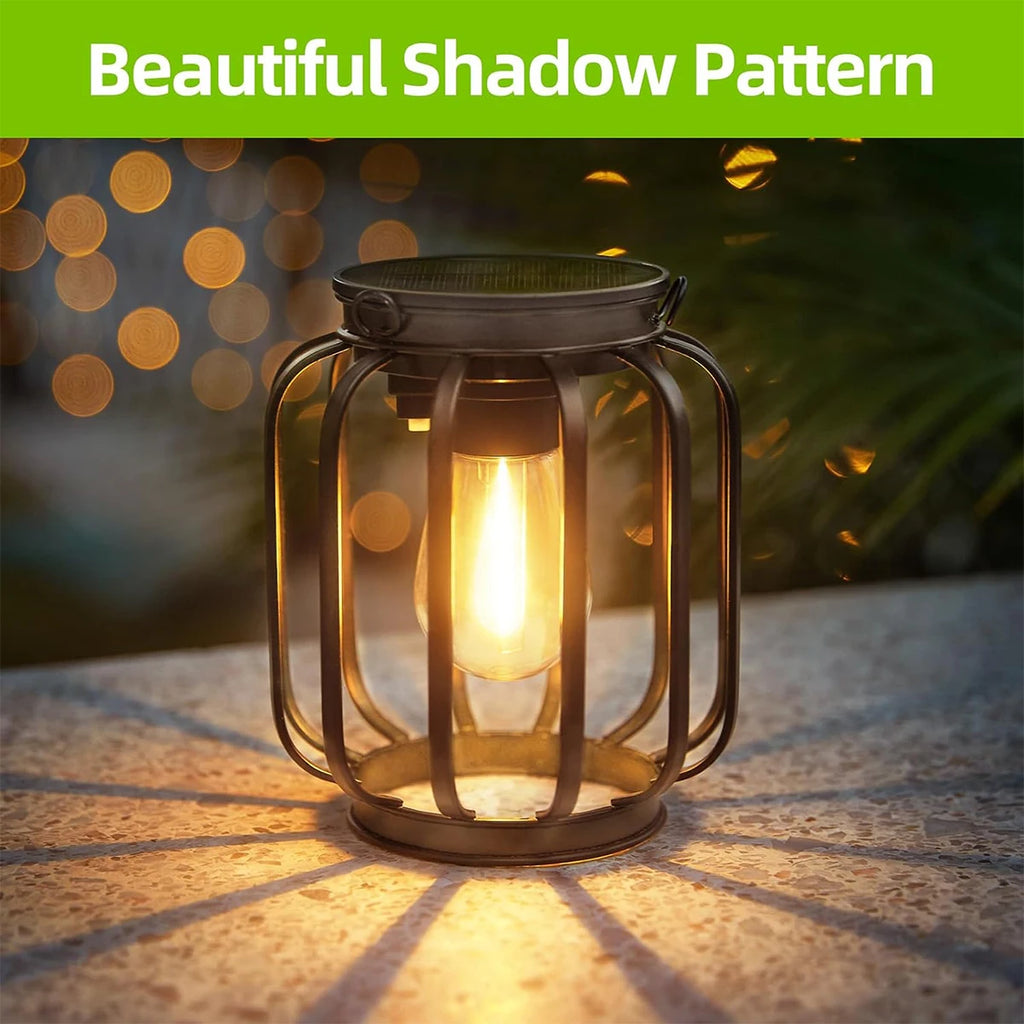 Solar Lantern LED Light – 3000 K Daylight Sensor, Outdoor Waterproof