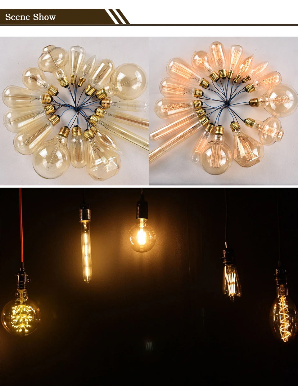 Vintage Edison Bulb E27 40w 220v Ampoule Vintage Bulb Edison Lamp Filament Incandescent Light Bulb Indoor Decor Edison Lamp