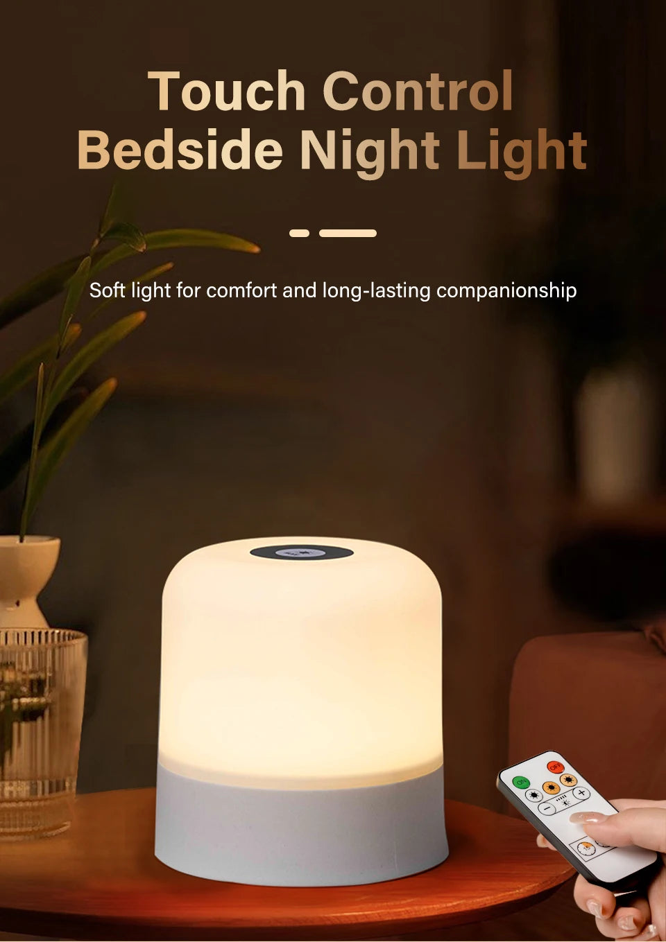 Best Touch LED Night Light USB Table Lamps Rechargeable Dimmable Bedside Light for Bedroom Decor Home Christmas Gift Child Night Lamp | LenxPlugs