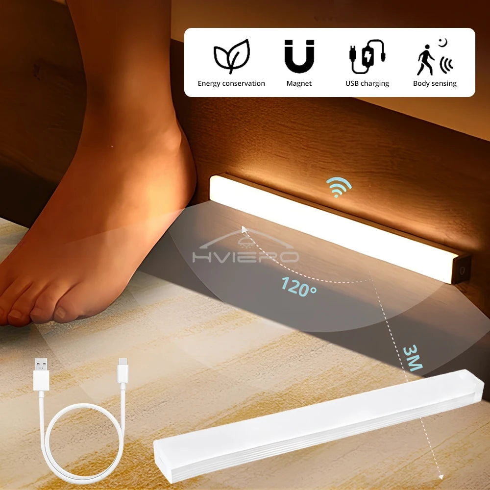 Motion Sensor Night Lights | Wireless LED Lamp | USB Rechargeable, Magnetic for Wardrobe, Room, Closet, Kitchen, Aisle, Tube Detector Bulb
