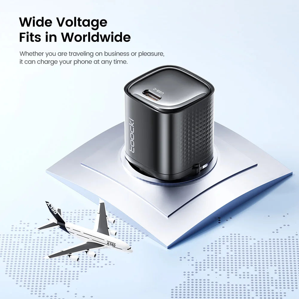 4-Toocki PD 20W USB C Charger Quick Charge QC3.0 Fast Type C Charger for iPhone 15 14 13 12 11 Pro Max iPad Portable USB C Charger