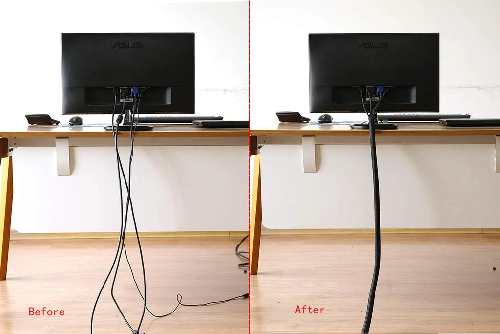 Cord Protector Wire Loom Tubing Cable Sleeve Split Sleeving for USB Cable Power Cord Audio Video Cable TV Computer Home Auto
