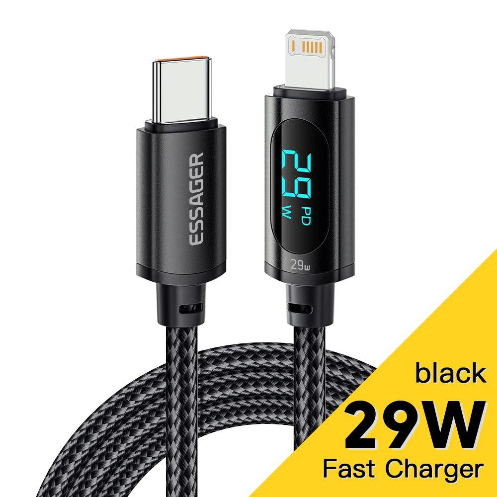 Essager Type C to Type C Cable 100W PD Fast Charging Charger C to C Display Cable For Hua wei for iPhone 16 pro max Macbook iPad